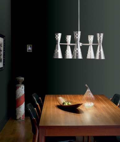 The Galaxy chandelier is another great mid century modern piece. The hourglass shape is iconic of that period and directs light both up and down. The Galaxy chandelier is another great mid century modern piece. The hourglass shape is iconic of that period and directs light both up and down.