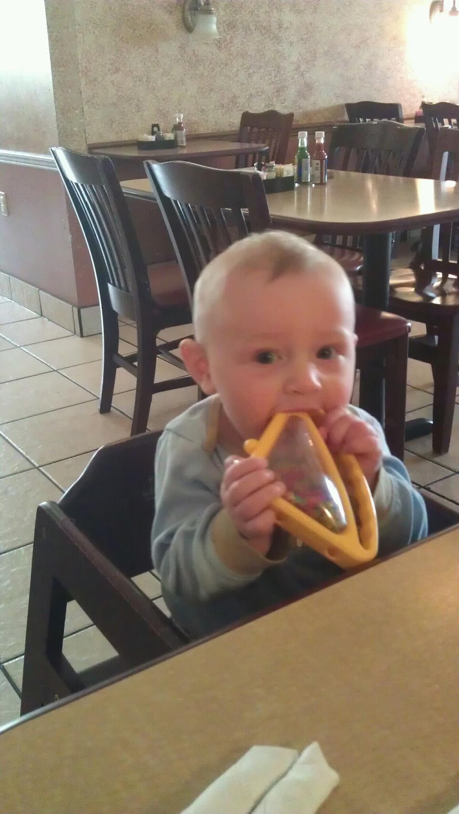 Charlies first time in a high chair