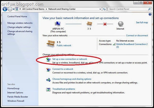 Network and sharing center Network and sharing center