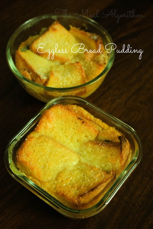 Eggless Bread pudding