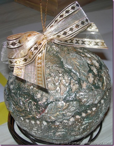 Noël, boule polystyrène, powertex, dentelle Noël, boule polystyrène, powertex, dentelle