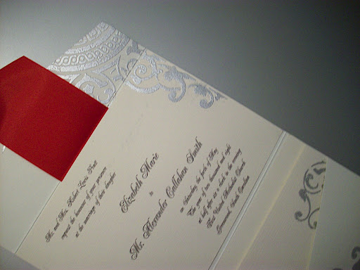 turquoise and red wedding invitations