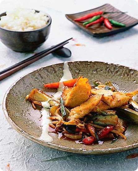 Verdure saltate con tempeh Verdure saltate con tempeh