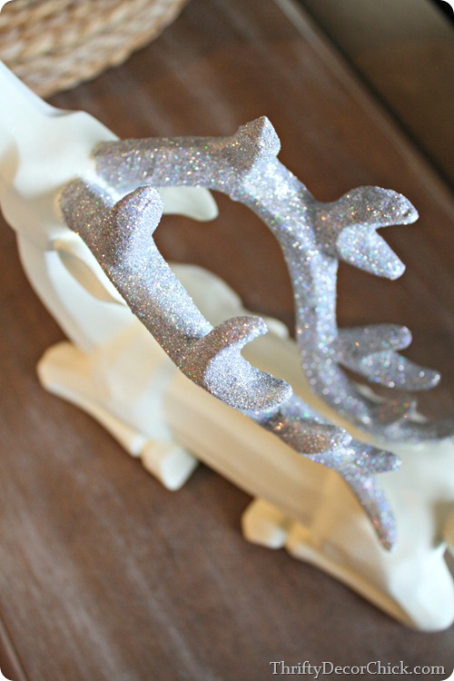 glittered antlers