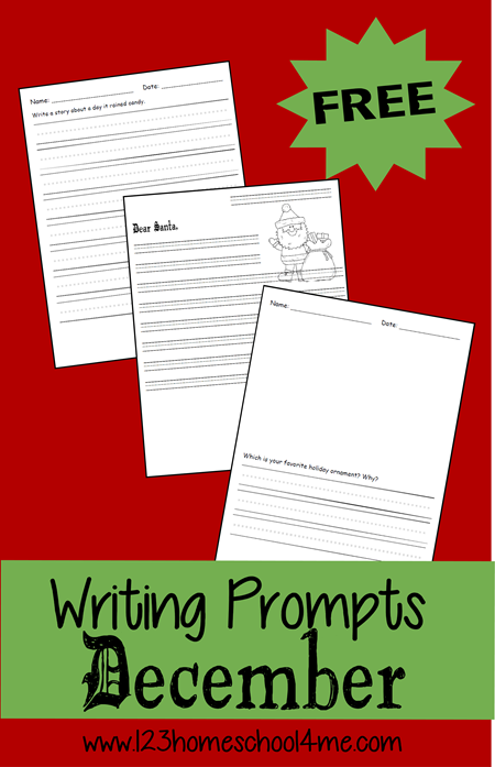 December Writing Prompts for K-4th Grade #writingprompts #homeschooling FREE December Writing Prompts for kids #writingprompts #homeschooling