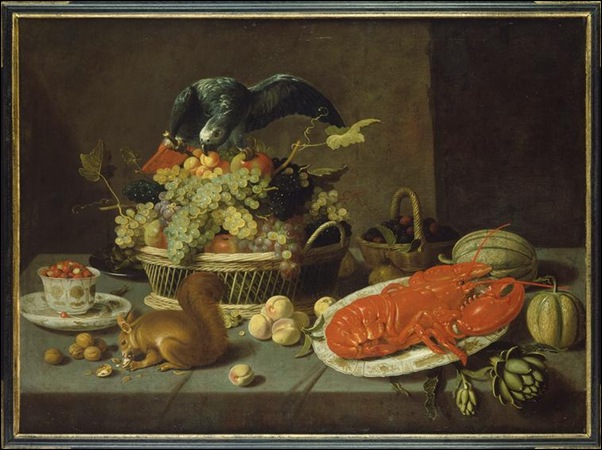 Van Es Jacob Fopsen, Nature morte à l'écureuil Van Es Jacob Fopsen, Nature morte à l'écureuil