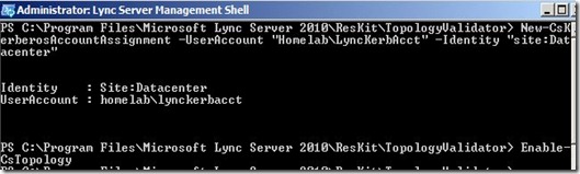 Lync Kerb - assign site Lync Kerb - assign site