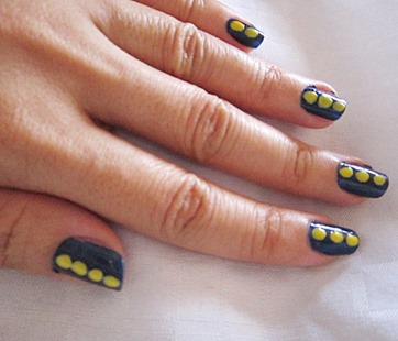 blue and yellow dots notd, bitsandtreats