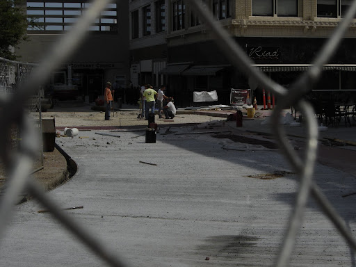 The anticipated date of completion of the construction on the square is September 15th. (photo credit: Sam Senovich)