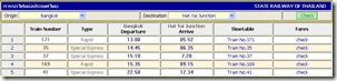 train time table from Hua Lamphong Station to Hat Yai junction 