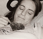 Wonderful Ms. Gina fostering a baby bunny for a local rescue group until she was adopted into a loving forever home