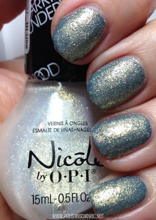 Nicole by OPI Sing Like a Bee over Goodbye Shoes