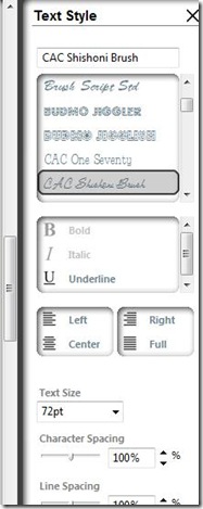 Text style