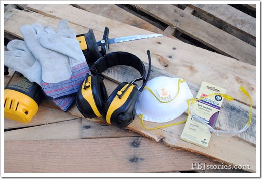 3M safety gear power tools, tutorial, pallet, video, reciprocating saw, pbjstories.com, 3m, safety gear