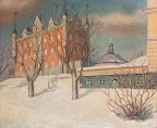 Amiralitetshuset art. nr 20010. Mått ink. ram 71x60 olja på pannå. Signerad H. H. G -47