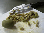Both Monty and Shavon decided to chop up some olives for their pimento cheeses. Both Monty and Shavon decided to chop up some olives for their pimento cheeses.