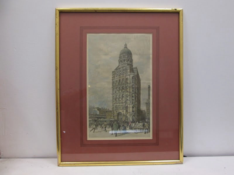 Signed Pulitzer Building Engraving 1880
