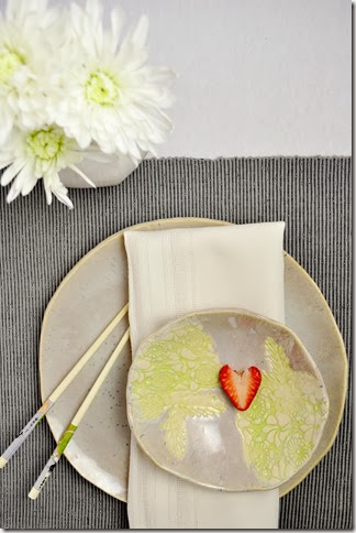 Modern Minimalist Valentines Day place setting