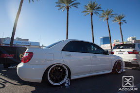 Keith Ozzimo's 2005 STi sitting on Forge FR10-SC wheels by Forge Wheels. Equipped with AccuAir AMP-2 Air Management Package and e-Level Controller.