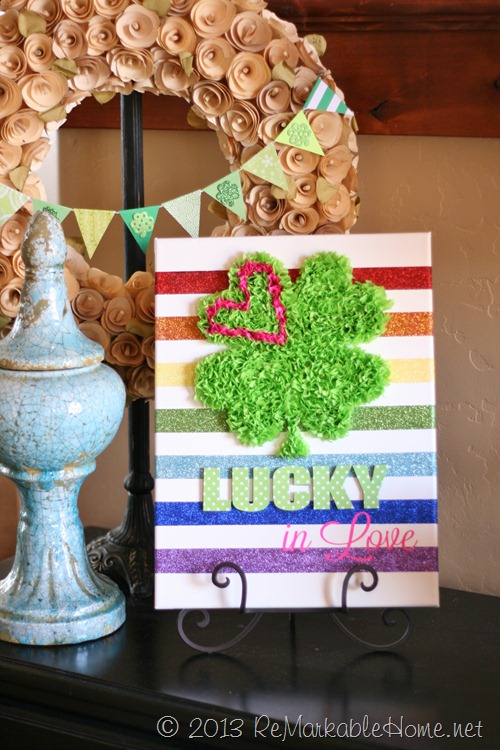 Create With Me!  Lucky in Love 3D Shamrock Art Tutorial {ReMarkableHome.net}