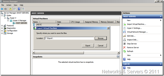 Virtual Machine Export