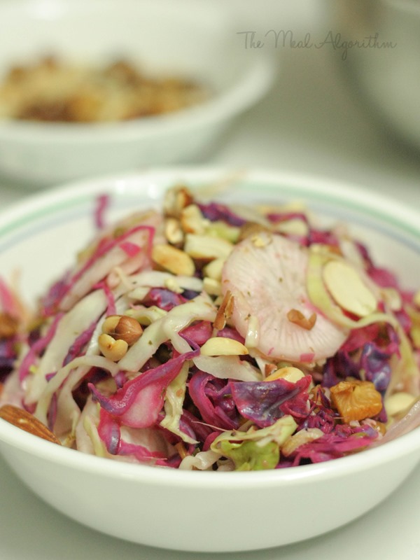 Red & White Cabbage salad with Mint dressing