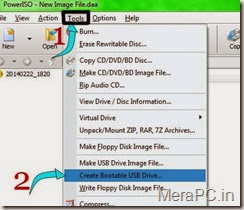 Click on create a bootable pendrive