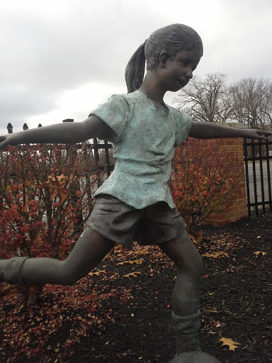 Girl Playing Soccer Statue