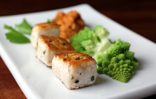 Swordfish with Romanesco and Romesco