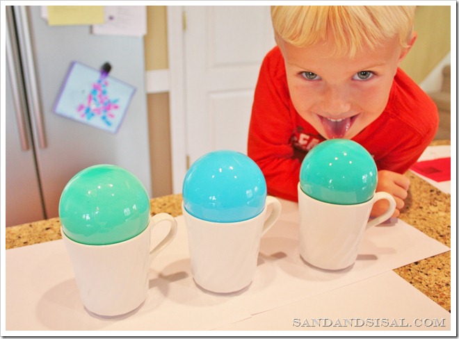 making colored glass float ornaments