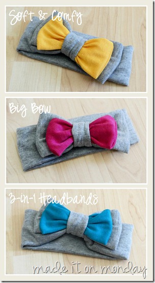 Soft and Comfy Big Bow 3-in-1 Headbands