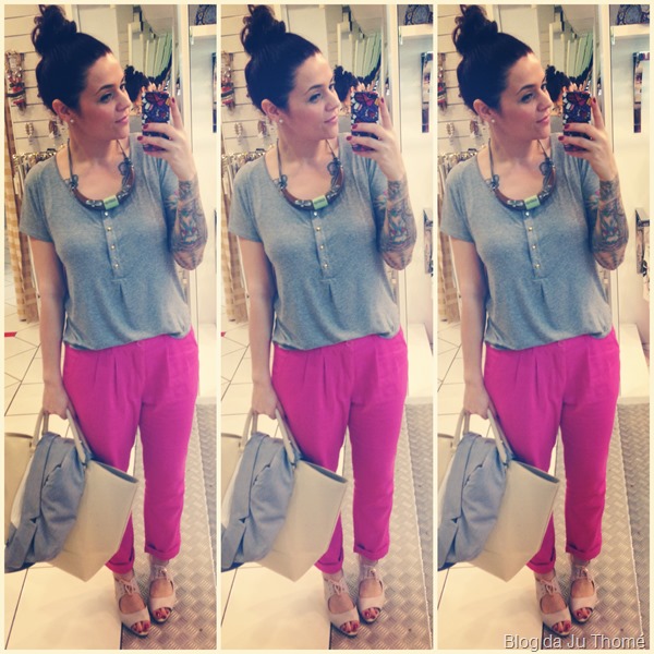 look calça pink e camiseta cinza (2) look calça pink e camiseta cinza (2)