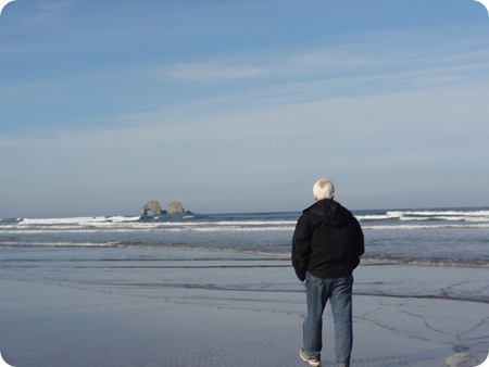 Paul looking for sand dollars