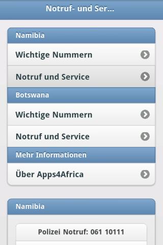 Notfall und Servicenummern