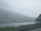We're driving along Otter Creek Road and the views are very scenic, even in this fog.  That pond is called The Tarn.