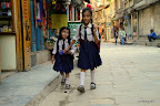 School children in the streets