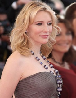 Cate Blanchet with Tanzanite Necklace