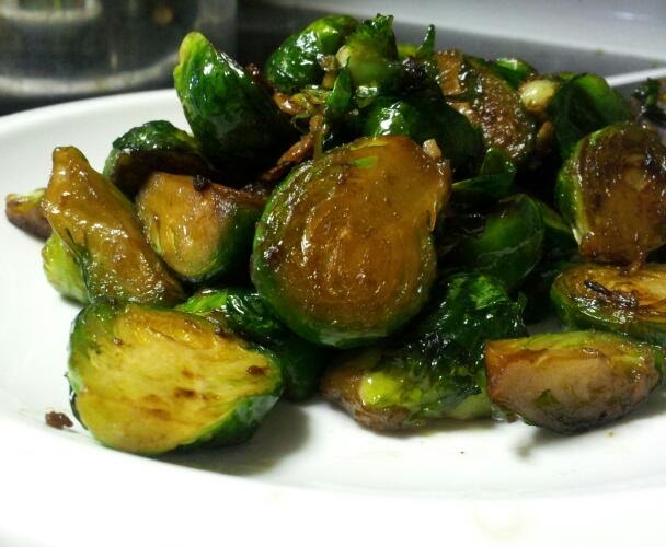 Homestead Roots Brussel Sprouts in garlic butter with soy sauce