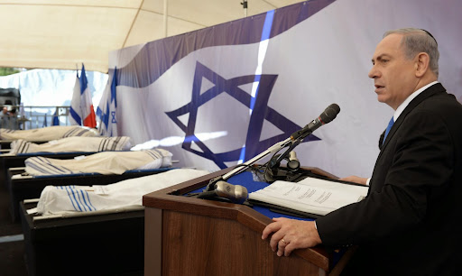 ראש הממשלה בנימין נתניהו ורעייתו הגברת שרה נתניהו במסע הלוויה של נצרחי הפיר כשר צילום חיים צח / לע"מ photo by Haim Zach / GPO