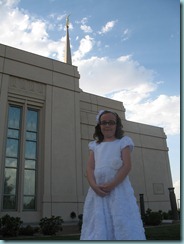 Shaylee's in front of the The Gila Valley Temple