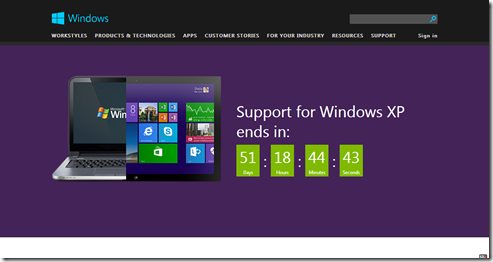 Support for Windows XP is ending Support for Windows XP is ending