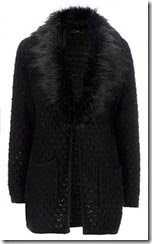 Wallis Black Faux Fur Collar Cardigan Wallis Black Faux Fur Collar Cardigan