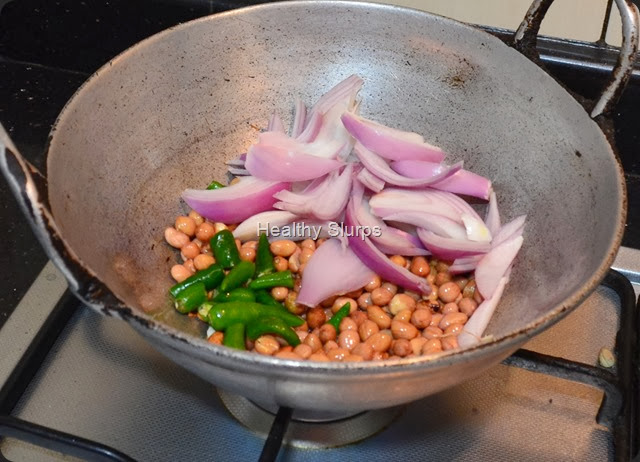 Fry ingredients for chutney