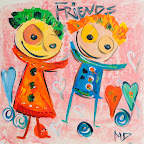 Friends art. nr 10004. Mått ink. ram 50x60 akryl på duk. Signerad Maya Dalo.