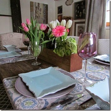 Spring Tablescape @ Rustic-refined.com