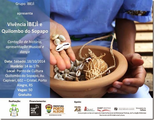Web flyer . Quilombo do Sopapo & Grupo Ibeji . 2014