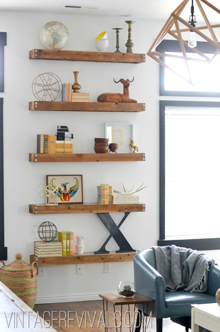 DIY Living Room Shelves