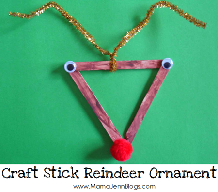 Craft Stick Reindeer Christmas Ornament