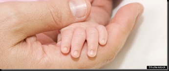 Portrait Of Baby, Father And Their Hand; Shutterstock ID 78972478; PO: aol; Job: production; Client: drone