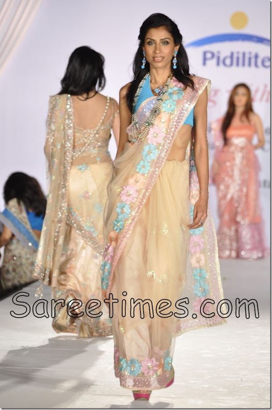 Cream_Designer_Sari